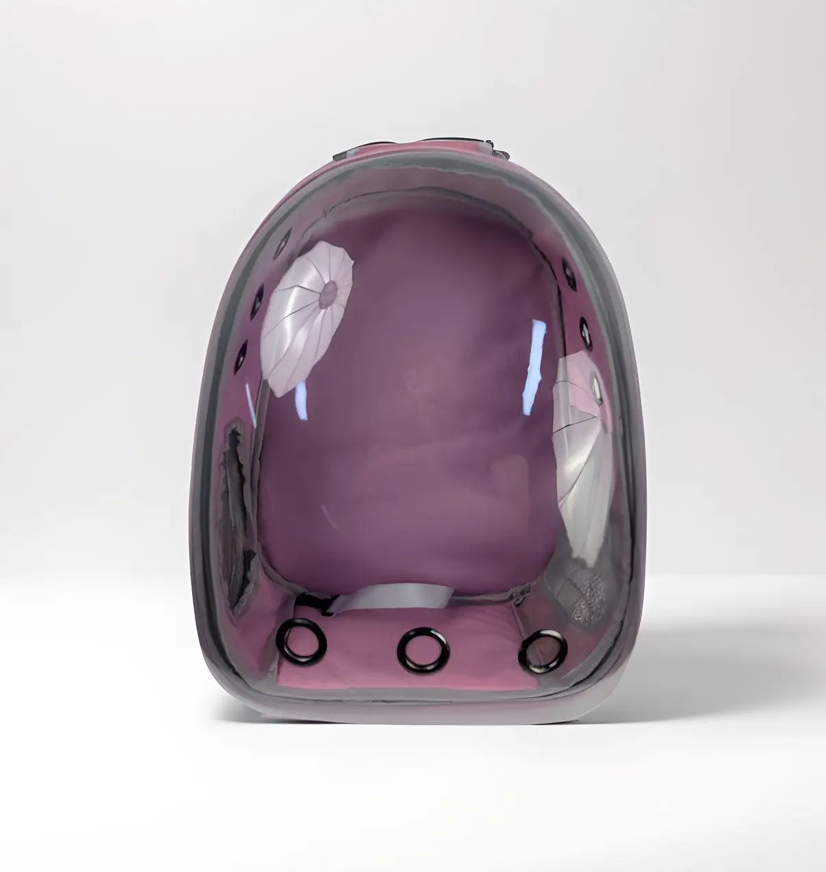 Pet Backpack Carrier - Breathable Transparent Design with Mesh Pocket & Adjustable Straps for Dogs & Cats - 16x12x9 Inches - Hand Wash Only