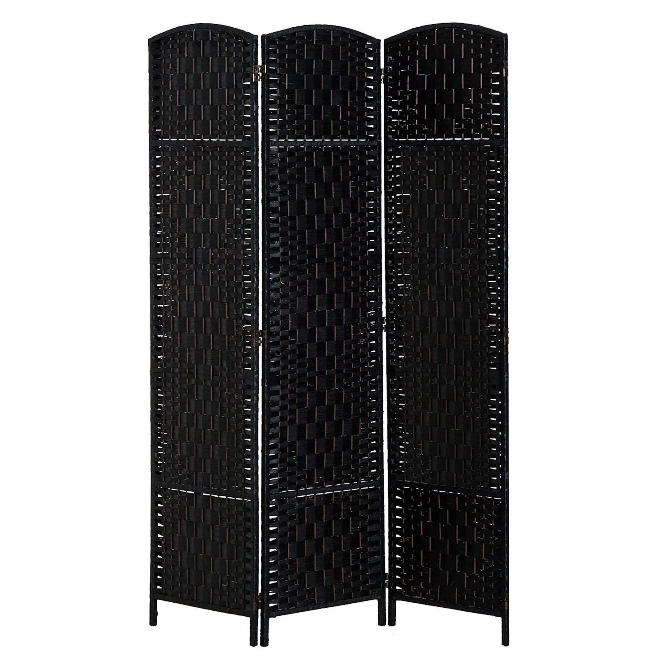 6FT Tall Wicker Weave Room Divider - 3-Panel Portable Fold Privacy Partition, Decorative Indoor Furniture for Home Office