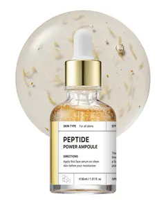 BOM affordable Glass Glow Korean Skincare,Peptide Power Ampoule, anti-aging and finelines,dark spot fading,reduce dullness, Firming Serum to Improve Elasticity and Radiance,1.01 Fl Oz, Penta-Peptide with 24k Gold Thread and 99% Pure Gold to Boost Collagen