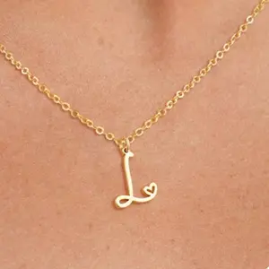 English Letter Simple Chain Letter Pendant, Adjustable Necklace, Fashion Daily Accessories