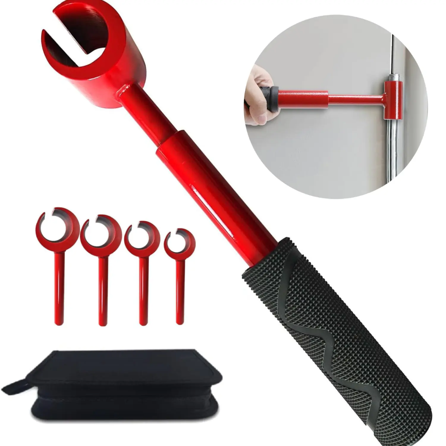 4-in-1 Door Hinge Adjustment Tool Kit, Heavy-Duty Steel Door Hardware, Thin-Edge Gradual Hinge Gap Adjusting Wrench with 4 Sizes for Commercial & Residential Use, Father’s Day Gift