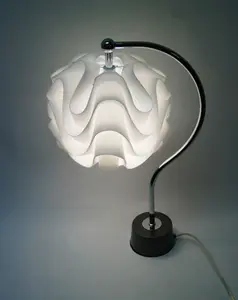White Globe Wavy Curve Table Lamp with Modern contemporary style and unique design