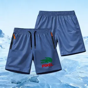 Men’s Retro Pixel Shorts Lightweight Quick Dry Athletic Running Shorts – Pixel Animal Graphic Workout Shorts with Zipper Pockets, Elastic Waist Drawstring, Breathable Shorts for Fitness, Outdoor, Street Style