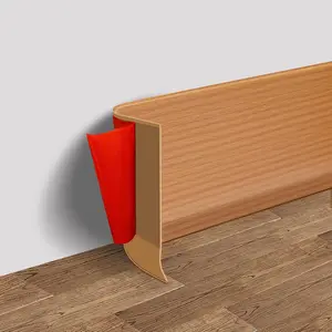 Vinyl Wall Base Baseboard Molding Trim 4" Self Wall Base Moulding Trim Peel and Stick, 4 Inch x 40 Feet, Yellow Wood Grain