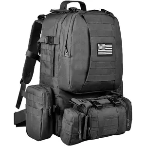 Tactical Backpack Military Army Rucksack 60L Large Assault Pack Detachable Molle Bag… gymsharkminibag