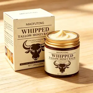 MIAOFUTONG Whipped Tallow Honey Balm Organic Grass-Fed Tallow Moisturizing Cream with Coconut Oil & Shea Butter for Face & Body Intense Hydration for Dry Cracked & Irritated Skin Gentle Nourishing Skincare for All Skin Types