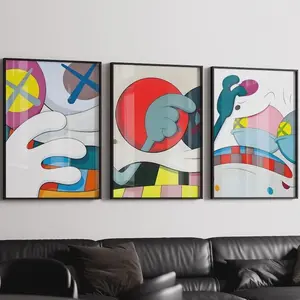Graffiti Kaws Poster, Kaws Poster Set of 3, Kaws Figure, Hypebeast Wall Art Unframed