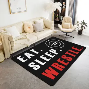 Wrestle Rugs for Living Room Bedroom,Sports Theme Living Room Rugs,Wrestling Decor Decorative Carpet,Non-slip Machine Washable Indoor Floor Mat