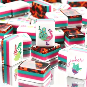 Premium Leopard Print American Mahjong Tiles Set 160 Pcs, Aesthetic Colorful Acrylic Mahjong Game Set, Unique Gift For Women & Game Night& Mahjong  Fans