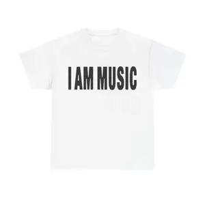 I AM MUSIC T-Shirt , Vintage Unisex Streetwear Tee Graphic,Men gifts Cotton Menswear