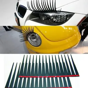 2 Piece Eyelash Pattern Car Light Stickers, Unique Design Easy Application & Removal, Perfect for Car Decoration Accessories, Decal for Cars