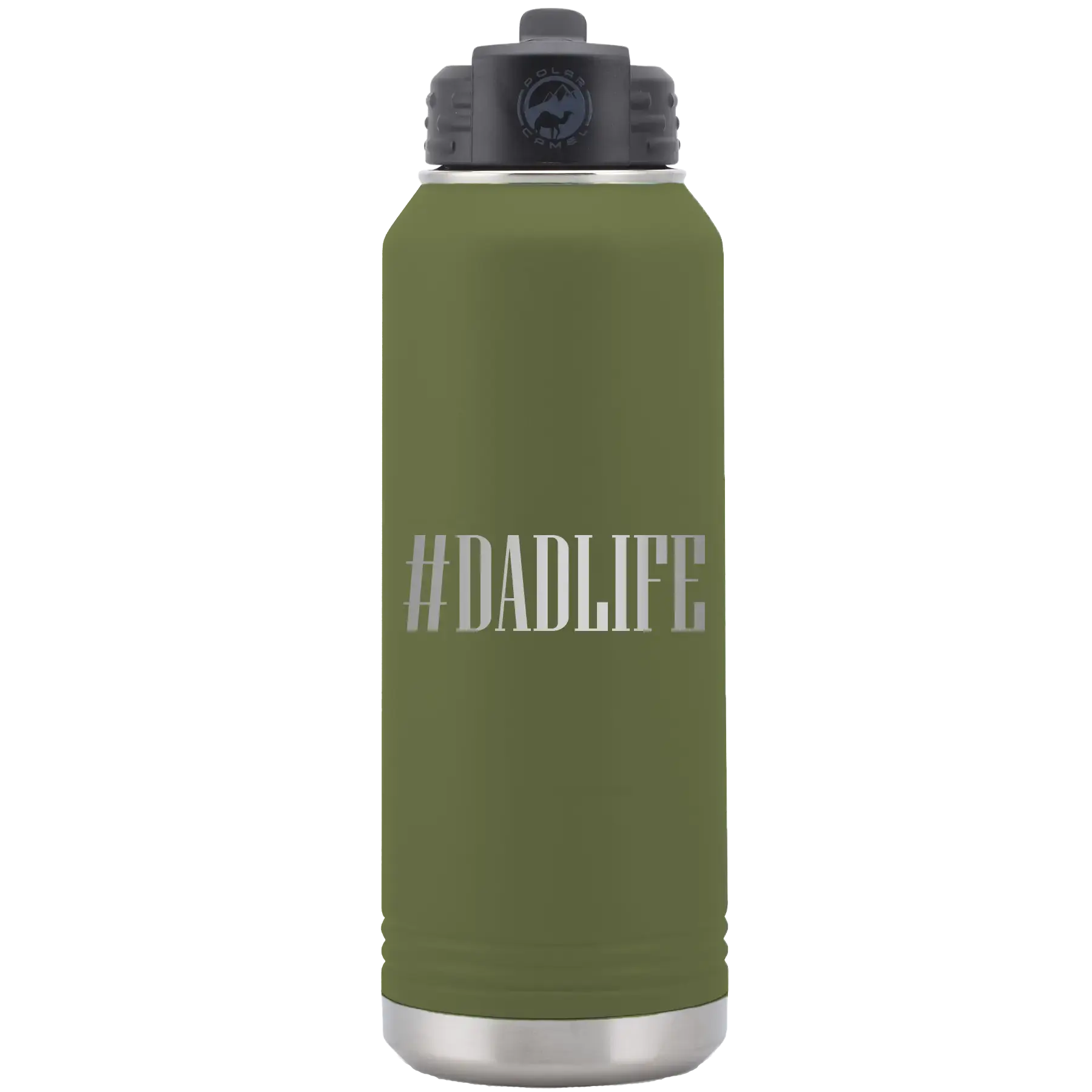 Personalized Dadlife 32 oz Water Bottle - Olive Green