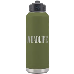 Personalized Dadlife 32 oz Water Bottle - Olive Green