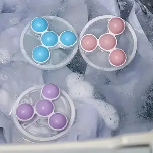 3-Pack Round Plastic Laundry Mesh Bags - Reusable Pet Hair & Lint Catchers for Washing Machine Multi-Purpose Household Cleaning Filter Pouches,