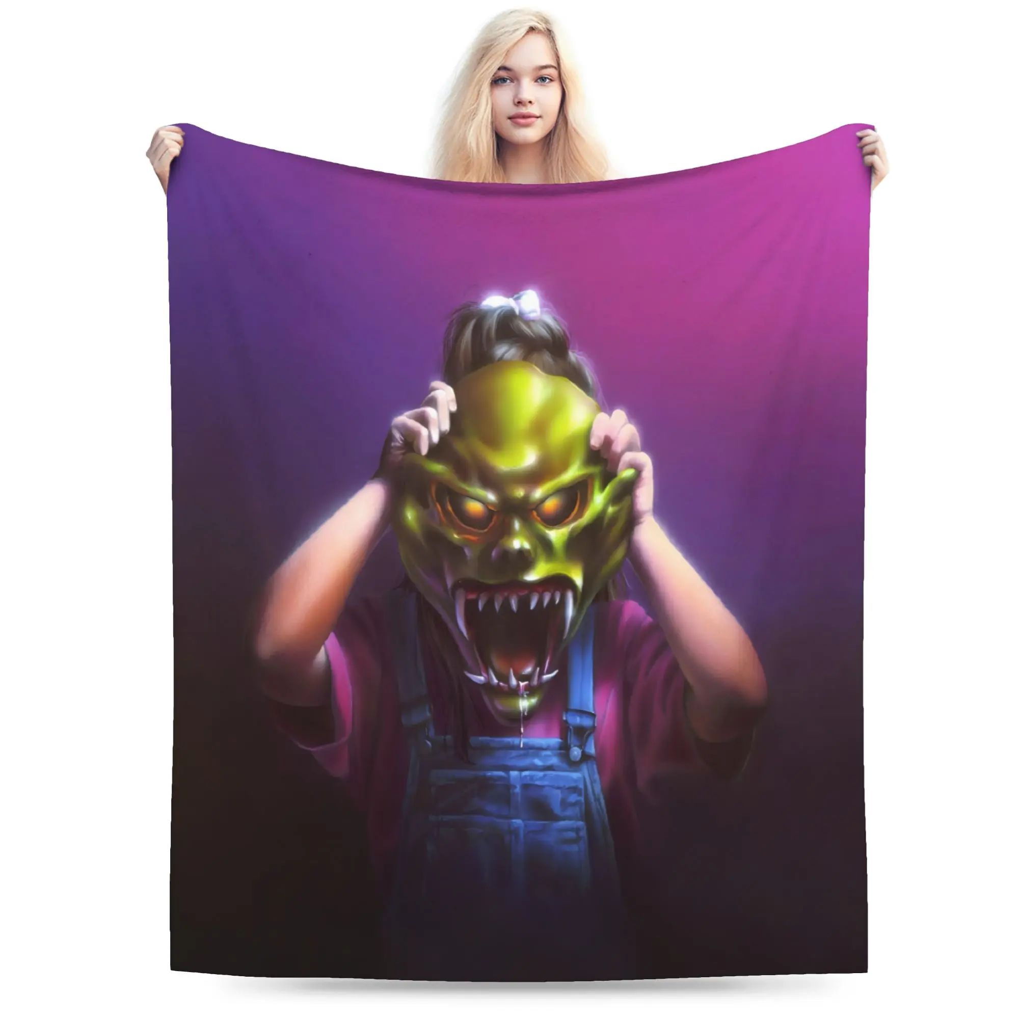 Goosebumps horror character printed flannel blanket, soft and suitable for camping, bedroom or sofa, Christmas gift for horror fans or family,50*40 blanket plushthin quilt holiday gift Intense Nacho Printed Flannel Blanket
