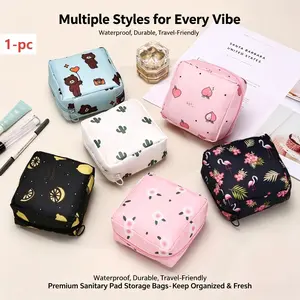 1PC Multiple Sanitary Pad Storage Bag, Pouch, Compact & Portable, Waterproof, Moisture-Proof and Dust-Proof, Smooth Zipper Without Stuck, Large Capacity for Sanitary Napkins & Panty Liners, Perfect for Commute, School and Business Trip, Must-Have for Refi