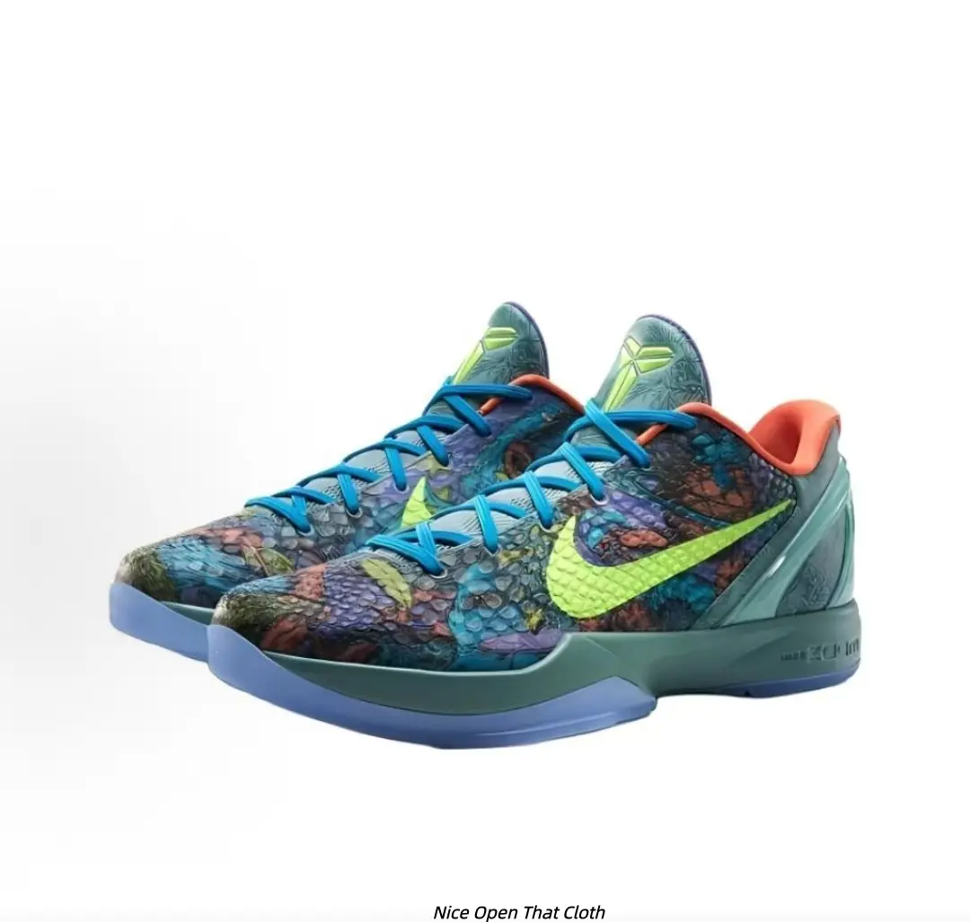 Multi Color Graffiti Mesh Basketball Sneakers Neon Green Side Logo Orange Tongue Thick Light Foam Shock Absorbing Translucent Blue Outsole Hard Support Midsole Anti Slip Training Casual Shoes Unisex