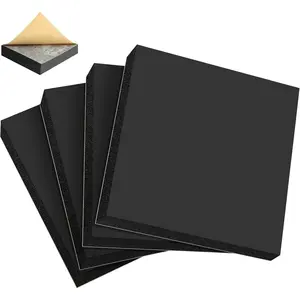 4 count  Padding Sheets - 4 x 4 x 3/4 Inch Black Closed Cell  Sheet with Adhesive, Anti-Slip Neoprene Anti Vibration and Soundproof