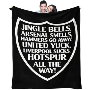 Tottenham Hotspur Supporter Chant Print Blanket - Top Fan Gift, Sofa/Bed Decor Must-Have, Warm Throw for Match Nights