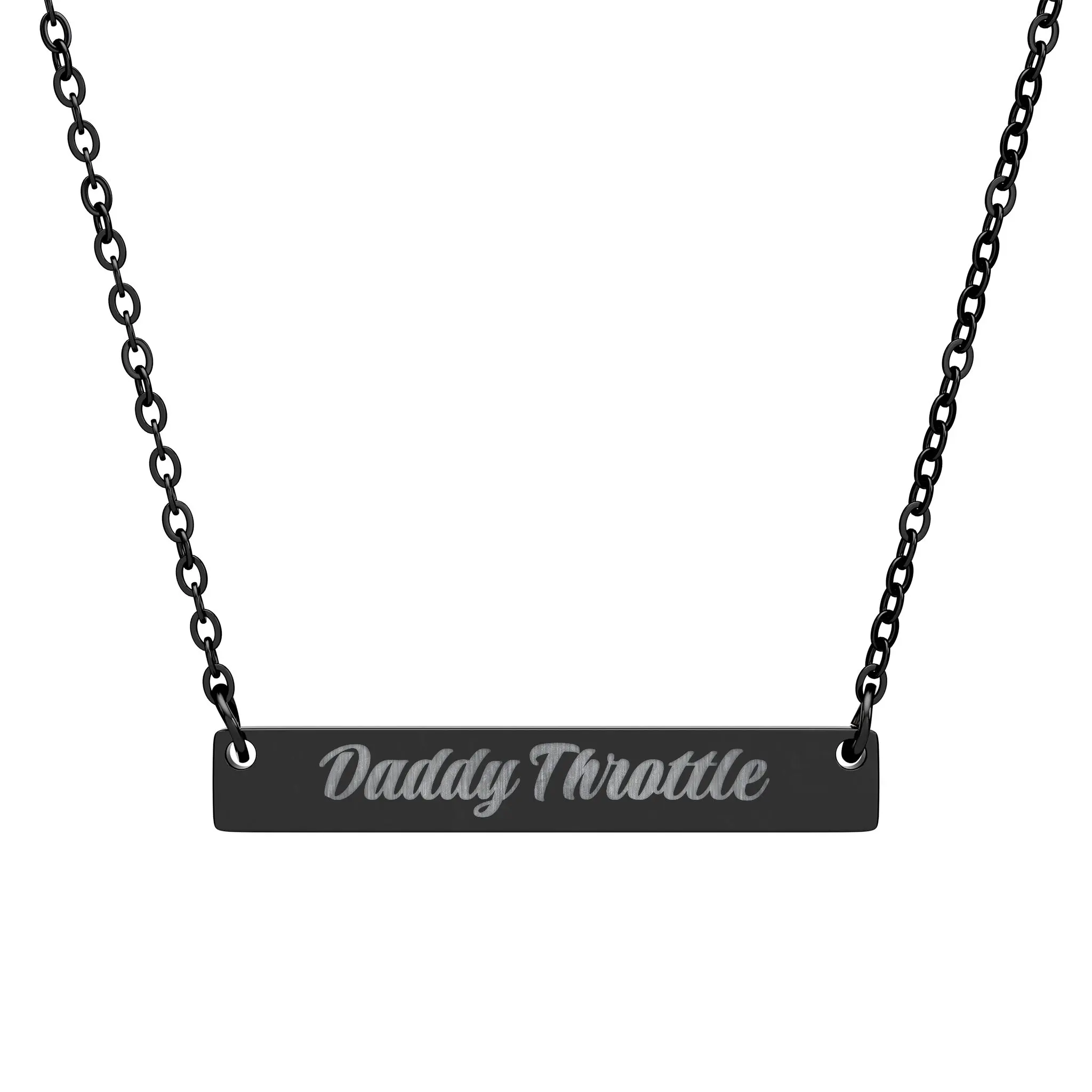 Engraved Name Bar Necklace | Horizontal Bar Necklace, Personalized Jewelry Daddy Throttle