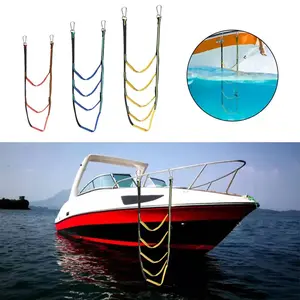 Yacht folding ladder, rubber boat up and down soft ladder, water entertainment boat side hanging ladder