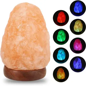 Himalayan Salt Lamp with 7 Color Changing Options, Mini  Design, Multicolor Base for  Decor and