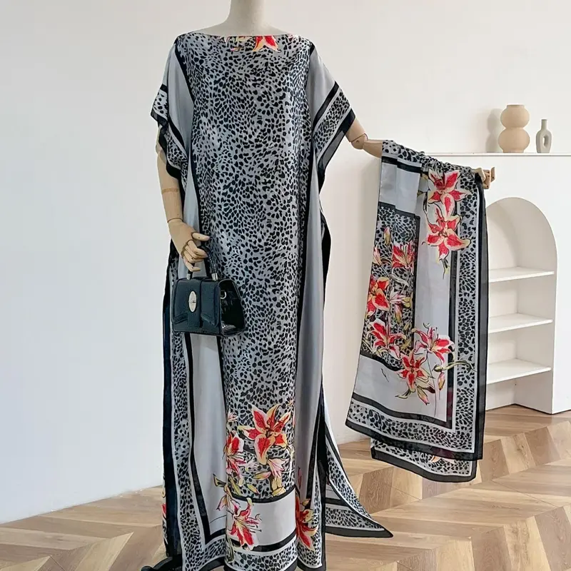Women's Leopard Print Long Scarf Set, Soft Comfortable Fashion Shawl Wrap, All-Season Retro Accessory, Casual Daily Wear, Summer Scarf