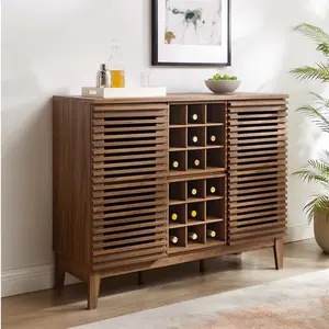 Modway Render Bar Cabinet in Walnut