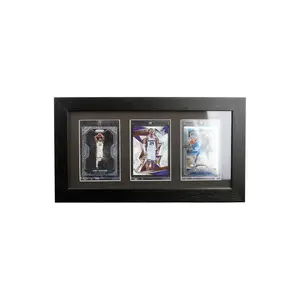 Crdc Trading Card Display Frame - Wall Mount Baseball Card Display Case with UV Protection Magnetic Card Holder for 3 Standard Cards, Display for Basketball Football Hockey Pokemon MTG Yugioh