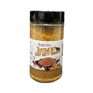 Testimony Spicy Nutty Parmesan trending recipes Plant-based Parmesan, Spicy Everything seasoning Dairy-free flavor Gluten-free seasoning Vegan cheese alternative Healthy seasoning Vegan pantry staples Healthy cooking essentials, spices cajun seasoning