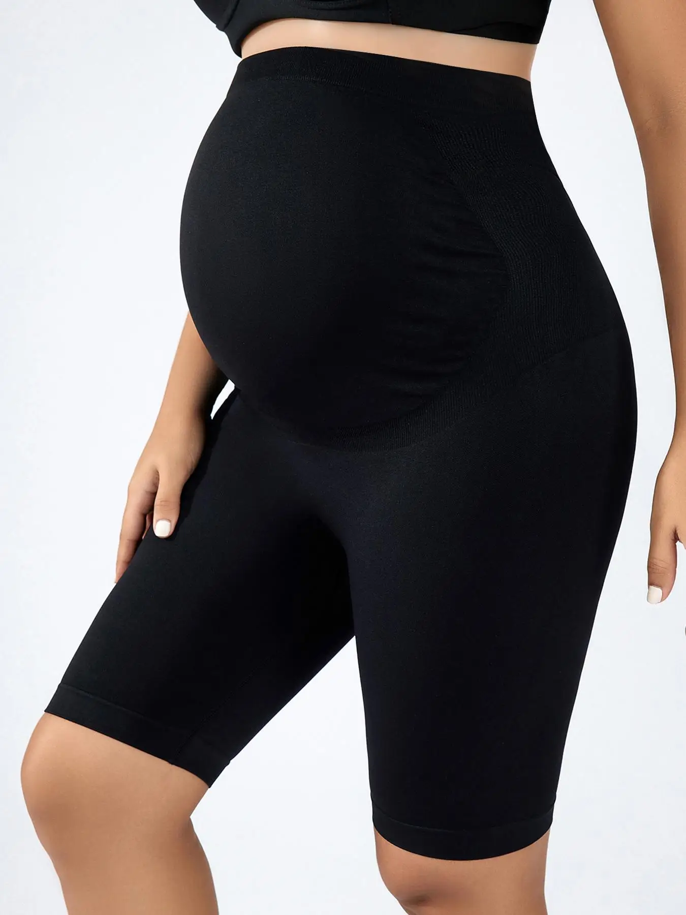 Summer Clothes for Women, Women's Solid High Waist Biker Shorts, Casual Comfy Midi Skinny Shorts for Pregnancy & Postpartum, Maternity Leggings for Wo