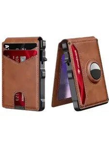 Men's Business Style PU LeatherCompact Wallet with Card Slots, TrendyMoney Clip Wallet with Card Slots, RFIDBlocking Wallet for Daily Use (not Airtag)