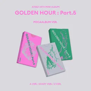 ATEEZ GOLDEN HOUR Part.5 POCAALBUM Ver QR Smart Album K-Pop 4 Photocards Scratch Card