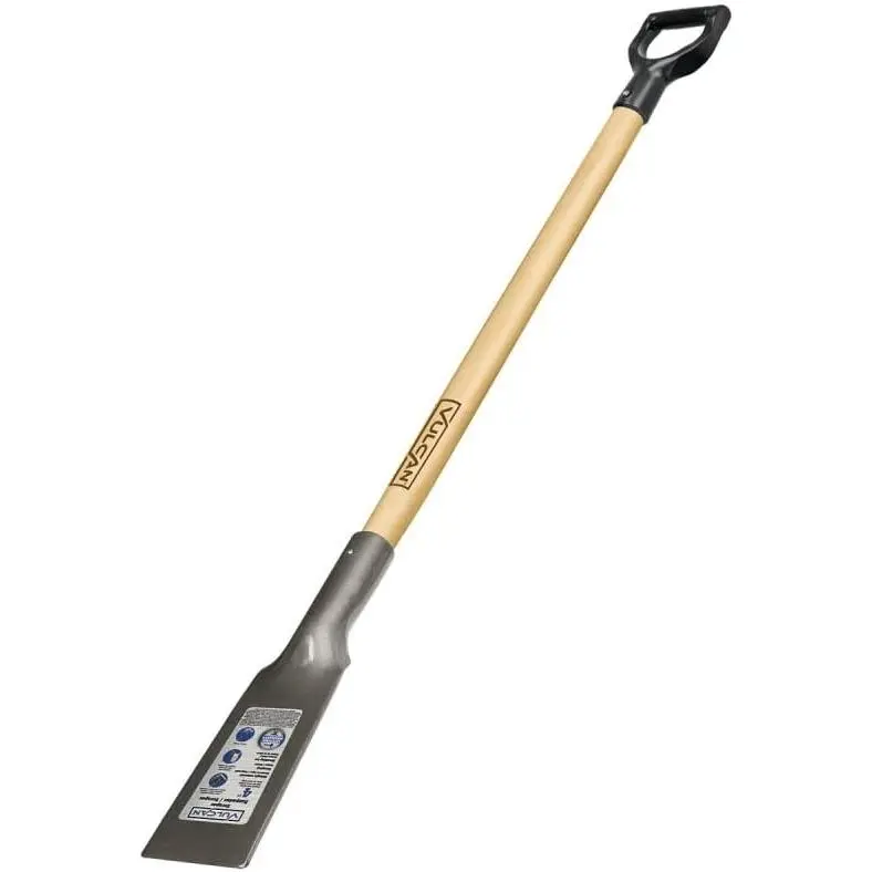 Vulcan Heavy Duty 4 in. Forged Steel Scraper with D-Grip Handle - 42" Hardwood Handle for Extra Leverage - Ideal for Ice, Snow Scraping and Garden Tasks, Concrete Floors