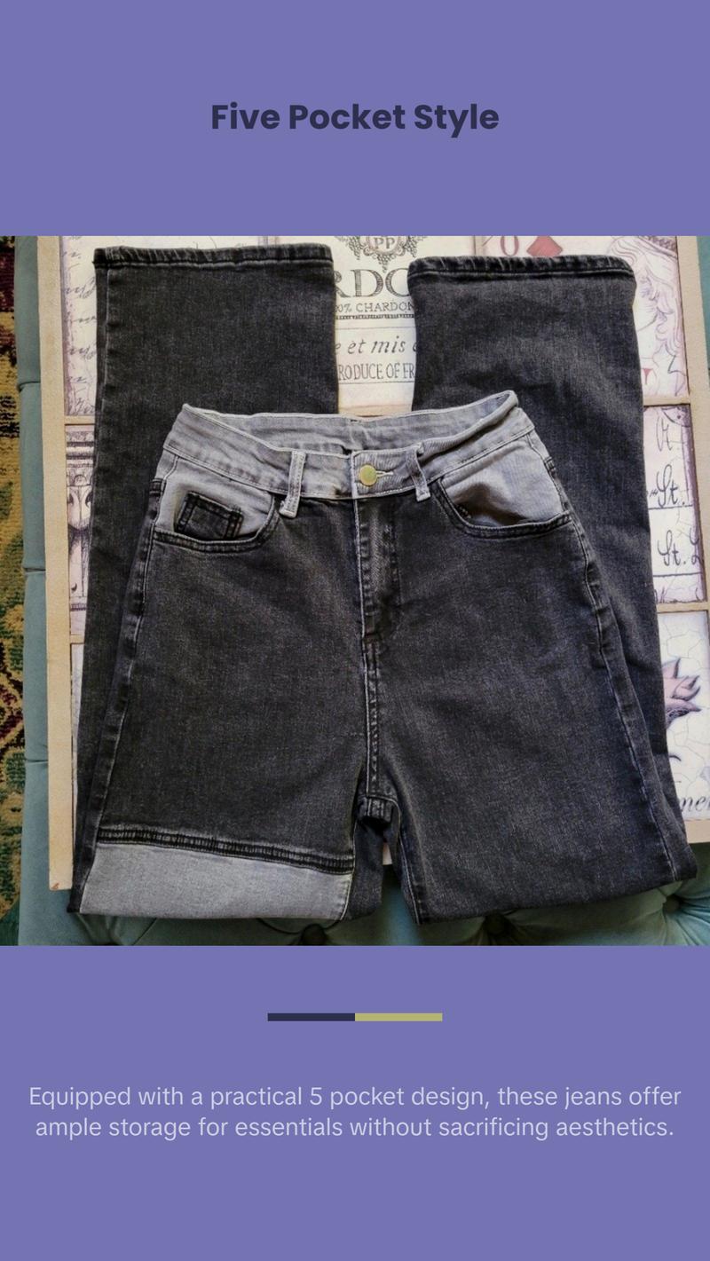 SHEIN High Rise Black & Grey Stretchy Jeans