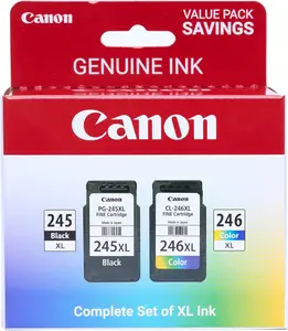 Canon PG-245 XL / CL-246 XL Genuine Ink Value Pack (2 Cartridges), Compatible with iP2820, MG2420/2924/2920/3020/2522/2525, MX492, TS3120/302/302a/202/202a/4520/3320