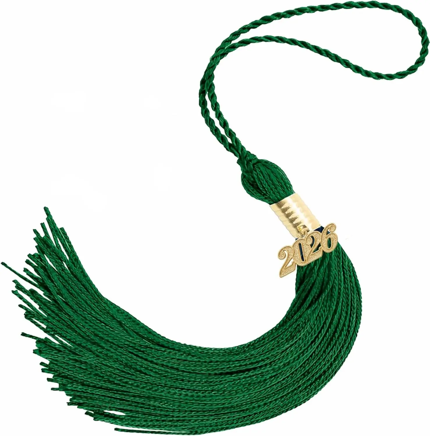 2026 Tassel Graduation 9" Long Charms Diamond Tags Grad Caps Decorations Class of 2026 Tassels Ceremonies Accessories for Kindergarten High School College Bachelor Gown Master Graduate (Green-2)