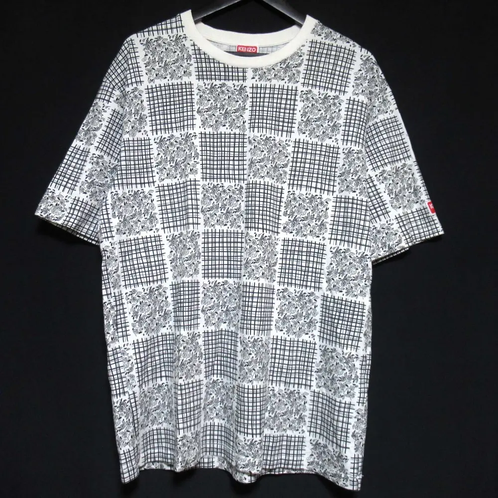 Pre-owned KENZO Cotton Small Leather Goods Floral Check Print T Shirt
