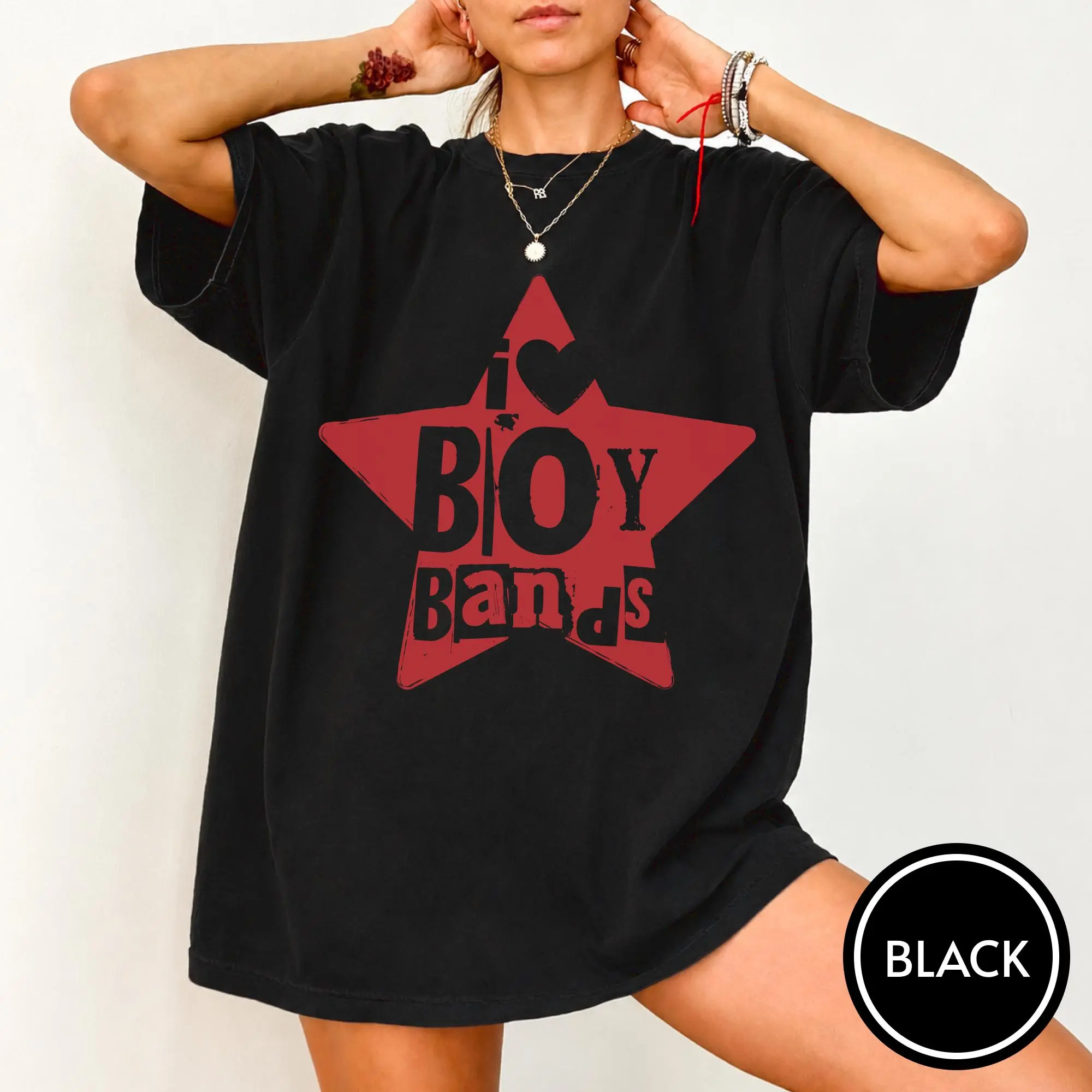I Love Boy Bands Vintage Shirt, Music Festival Outfit