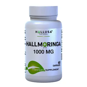 Hallusa Natural HallMoringa Moringa 1000 mg - 60 Capsules - Organic Anti-inflammatory Supplement for Adults - Gluten-Free, GMO-Free, Sugar-Free - Edible Vitamin for Healthcare