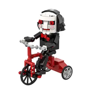 Saw Billy Puppet Building Blocks Set, DIY Assembly Model Kit, Creative Desktop Decoration, Ideal Holiday Gift for Kids & Movie Fans, Halloween Handcraft Puzzle Bricks