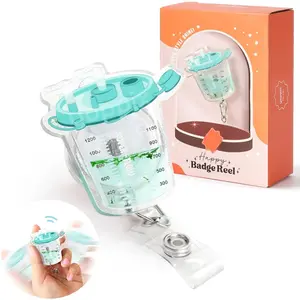 Mucus Suction Liquid Badge Reel, Shaker Funny Retractable Badge Holder for  RN EN  Paramedic Phlebotomist  Worker Office Womens Man