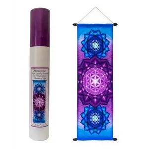 🌸✨ High Quality French Crepe Poly Banner – Flower of Life (36" x 14") – Sacred Geometry, Vibrant Energy and Elegant Decor! 🌟
