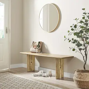 Amistad 58" Wood Bench in Oak