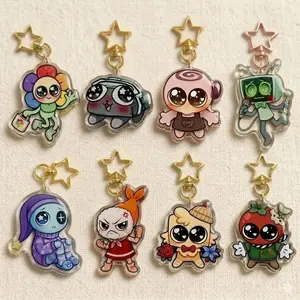 Dandy's World Acrylic Keychain, Dandys World Double Side, Brightney, Gigi, Glisten, Flutter, Poppy, Shrimpo, Connie, Trending keychian.
