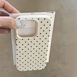 1 pcs of popular black polka dot pattern full-cover TPU shockproof and drop-resistant smartphone case, compatible with Apple 17, 16, 15, 14, 13, 12, 11 Pro Max and series models