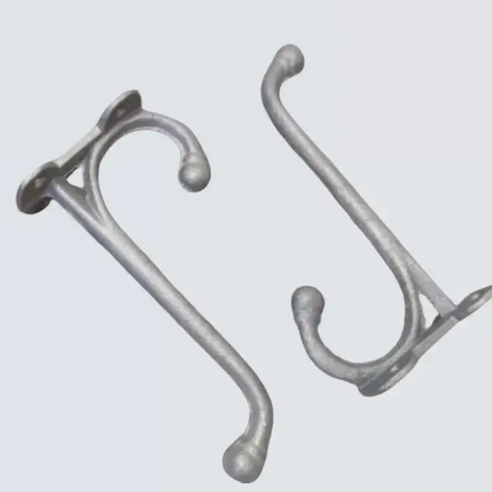 2 LARGE HARNESS HOOKS RACK COAT HAT WALL CAST IRON BARN HEAVY DUTY 7 1/2" LONG