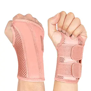 Wrist Brace Carpal Tunnel Right Left Hand for Men Women, Night Wrist Sleep Supports Splints Arm Stabilizer with Compression Sleeve Adjustable Straps,for Tendonitis Arthritis Pain Relief (Right Hand-Pink, Small/Medium (Pack of 1)) Healthcare Tool