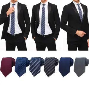 6 Pcs Men's Necktie Woven Jacquard Tie Striped Tie Classic Silk Tie Beauty & Personal Care