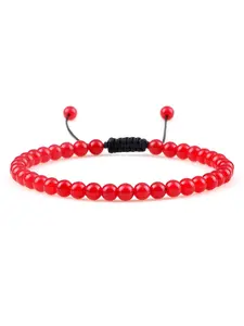 Adjustable Men's Bracelet with Natural Tiger Eye Beads, Handwoven Yoga Fashion Wristband for Women, Stylish Jewelry Accessory